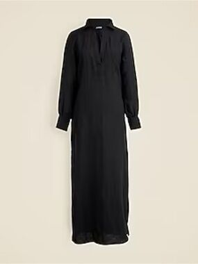 J. Crew Bungalow Linen Long-Sleeve Popver Maxi Dress